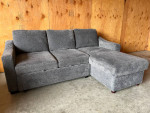 Grey Sleeper Sofa Couch with Storage Chaise - Left OR Right Facing