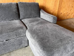 Grey Sleeper Sofa Couch with Storage Chaise - Left OR Right Facing