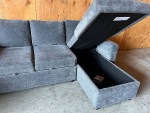 Grey Sleeper Sofa Couch with Storage Chaise - Left OR Right Facing
