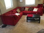 Sectional Sofa Red Velvet Modular Couch Lounge 5-piece