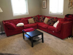 Sectional Sofa Red Velvet Modular Couch Lounge 5-piece