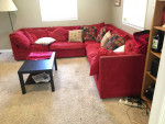 Sectional Sofa Red Velvet Modular Couch Lounge 5-piece