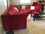 Sectional Sofa Red Velvet Modular Couch Lounge 5-piece