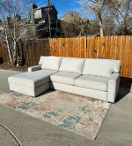 π FREE DELIVERY ! Stunning England White Grey Sectional Sofa w/ Chaise