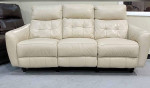 Leather Power Reclining Sofa with Power Headrests , Cream