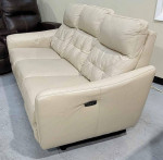 Leather Power Reclining Sofa with Power Headrests , Cream