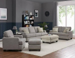 New Fabric Sofa And Loveseat Set, Light Gray