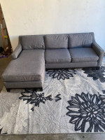 Grey Sectional Sofa with Reversible Chaise