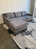 Grey Sectional Sofa with Reversible Chaise