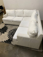 White Sectional Sofa with Right Hand Chaise