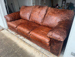 Gorgeous Genuine Leather three seat sofa (Can Deliver!)
