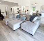 Cambrie Section Couch Sofa with Chase and Ottoman