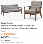 Baxton Studio 3 seater sofa and arm chair
