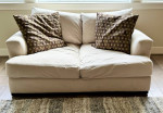 Large off-white cream loveseat sofa