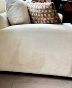 Large off-white cream loveseat sofa