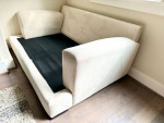 Large off-white cream loveseat sofa