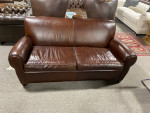 Pottery Barn Leather Manhattan Sofa