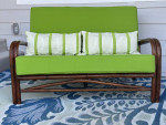Bamboo Indoor or Outdoor Loveseat Sofa with New Sunbrella Cushions!
