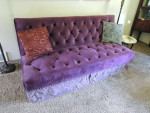 Tufted Purple Velvet Couch Sofa Bed