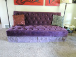 Tufted Purple Velvet Couch Sofa Bed