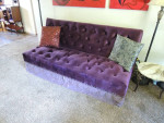 Tufted Purple Velvet Couch Sofa Bed