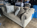Macy's Kallison Fabric Tufted Sofa and Arm Chairs Velvet Furniture Set