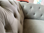 Macy's Kallison Fabric Tufted Sofa and Arm Chairs Velvet Furniture Set