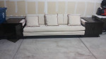 Mid-Century Modern Couch / Sofa w/ End Cabinets