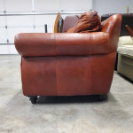 Gorgeous Top Grain Leather Sofa With Ottoman