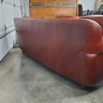 Gorgeous Top Grain Leather Sofa With Ottoman