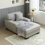 Gray couch with foot rest / lazy sofa