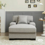 Gray couch with foot rest / lazy sofa