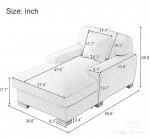 Gray couch with foot rest / lazy sofa