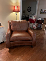 Leather sofa and chair