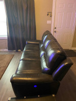Quad Power Reclining Leather Sofa