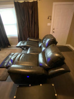 Quad Power Reclining Leather Sofa