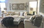 Beautiful Comfy Sofa Couch & Chair + Cushions Set