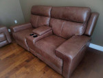 Power Reclining Leather Sofa Set