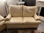 Leather sofa & loveseat