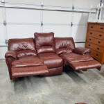 Beautiful Dual Reclining Lane Leather Loveseat And Matching Sofa