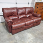 Beautiful Dual Reclining Lane Leather Loveseat And Matching Sofa