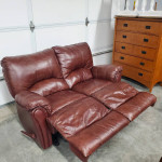 Beautiful Dual Reclining Lane Leather Loveseat And Matching Sofa