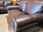 Leather Sofa Couch, Loveseat, and Chair Set with Ottoman