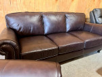 Leather Sofa Couch, Loveseat, and Chair Set with Ottoman