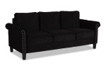 New Black Velvet Sofa