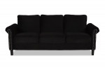 New Black Velvet Sofa