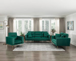 2 PCS Sofa and Loveseat Set-Green Velvet- a