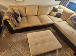 Amyrical 103.5" Wide Microfiber/Microsuede Sofa & Chaise with Ottoman