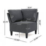 New Large Grey 5 PC Sectional Sofa