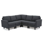 New Large Grey 5 PC Sectional Sofa